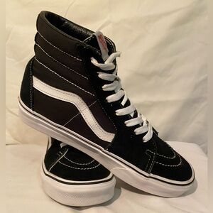 Vans Off the Wall Sk8 Hi Racing Black and White Sneakers Mens‎ Size 7.0